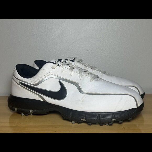 Size‎ 11W - NIKE Men's Golf Shoes White/Black/Silver Sport Sneakers 424901-101 - Picture 1 of 7